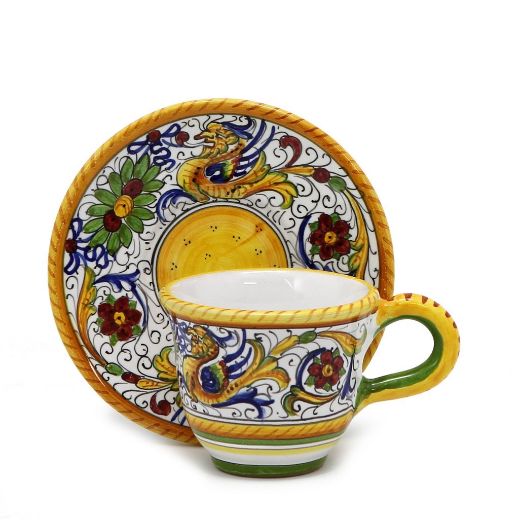 RAFFAELLESCO DELUXE: Espresso cup and Saucer - artisticaitalian.com