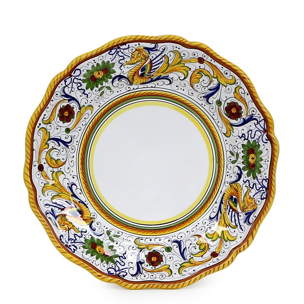 RAFFAELLESCO: Rim Pasta Soup Bowl - White Center - artisticaitalian.com