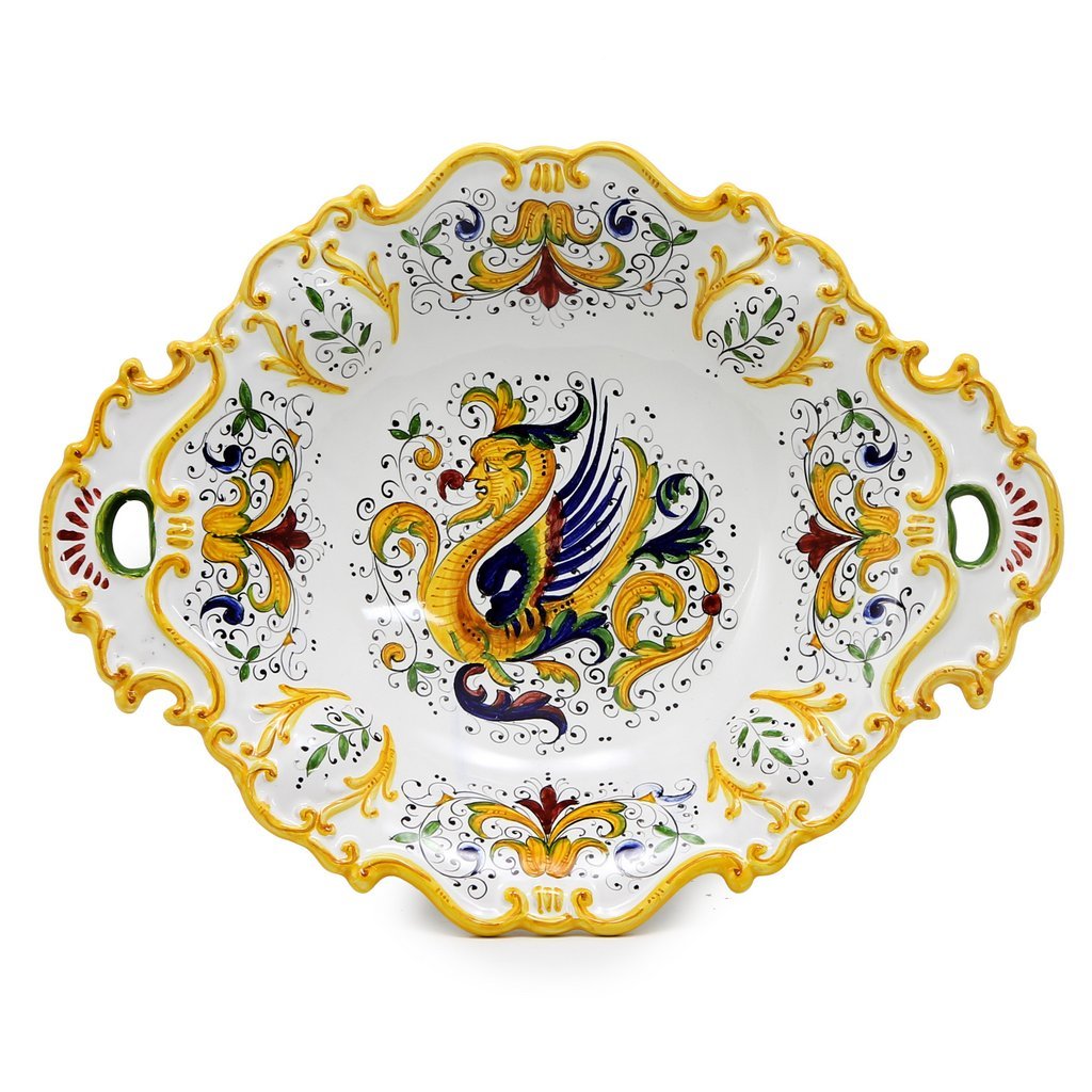 RAFFAELLESCO DELUXE: Oval Tray with Handles [R] - artisticaitalian.com