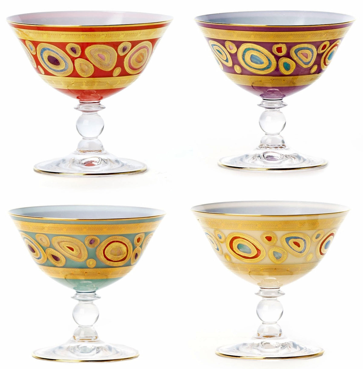 VIETRI: Regalia Dessert-Gelato Bowl (Sold as Set of 4 pcs ~ 1 of each color) - artisticaitalian.com