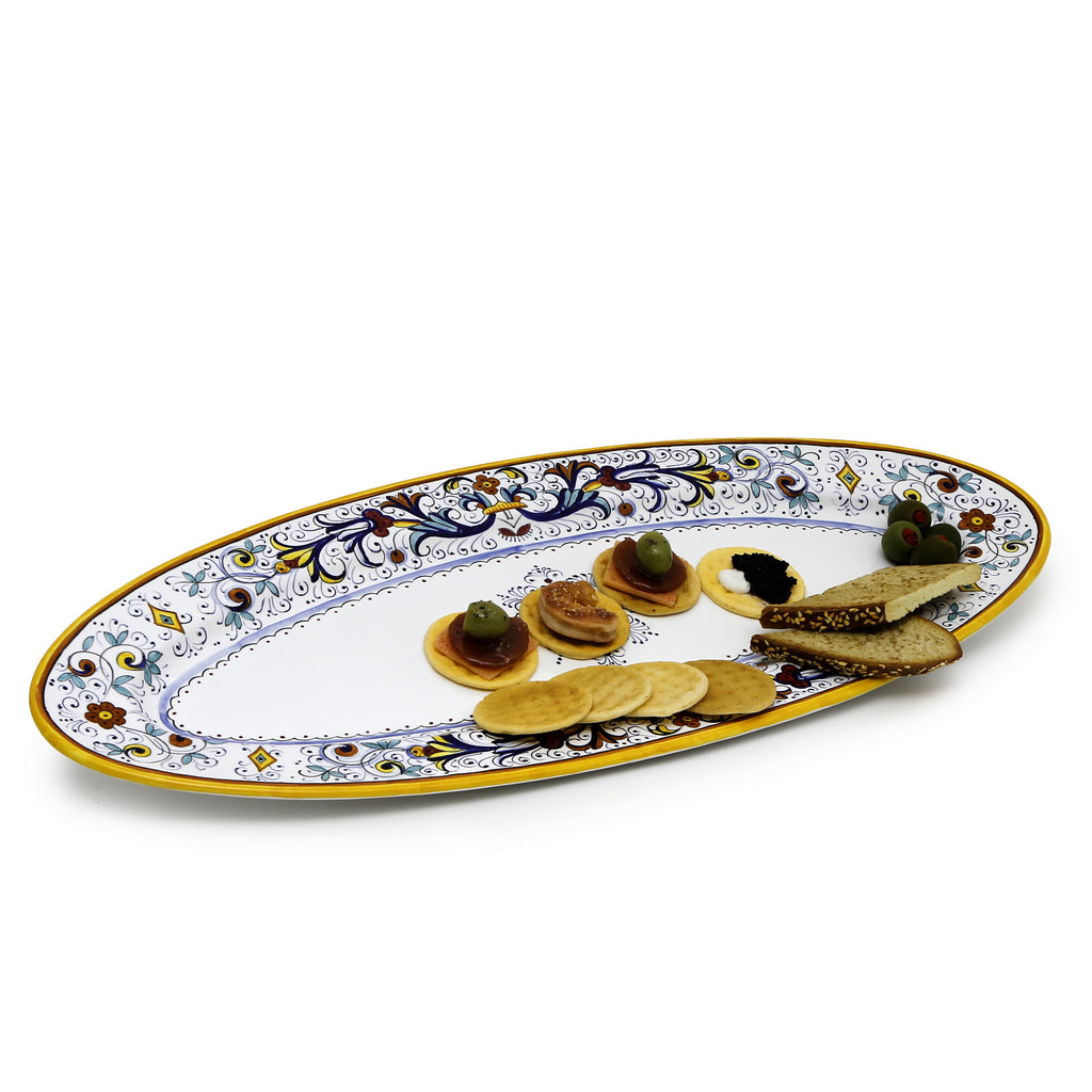 RICCO DERUTA DELUXE: Fish/Hors d&#39;Oeuvres Oval Narrow Platter - artisticaitalian.com