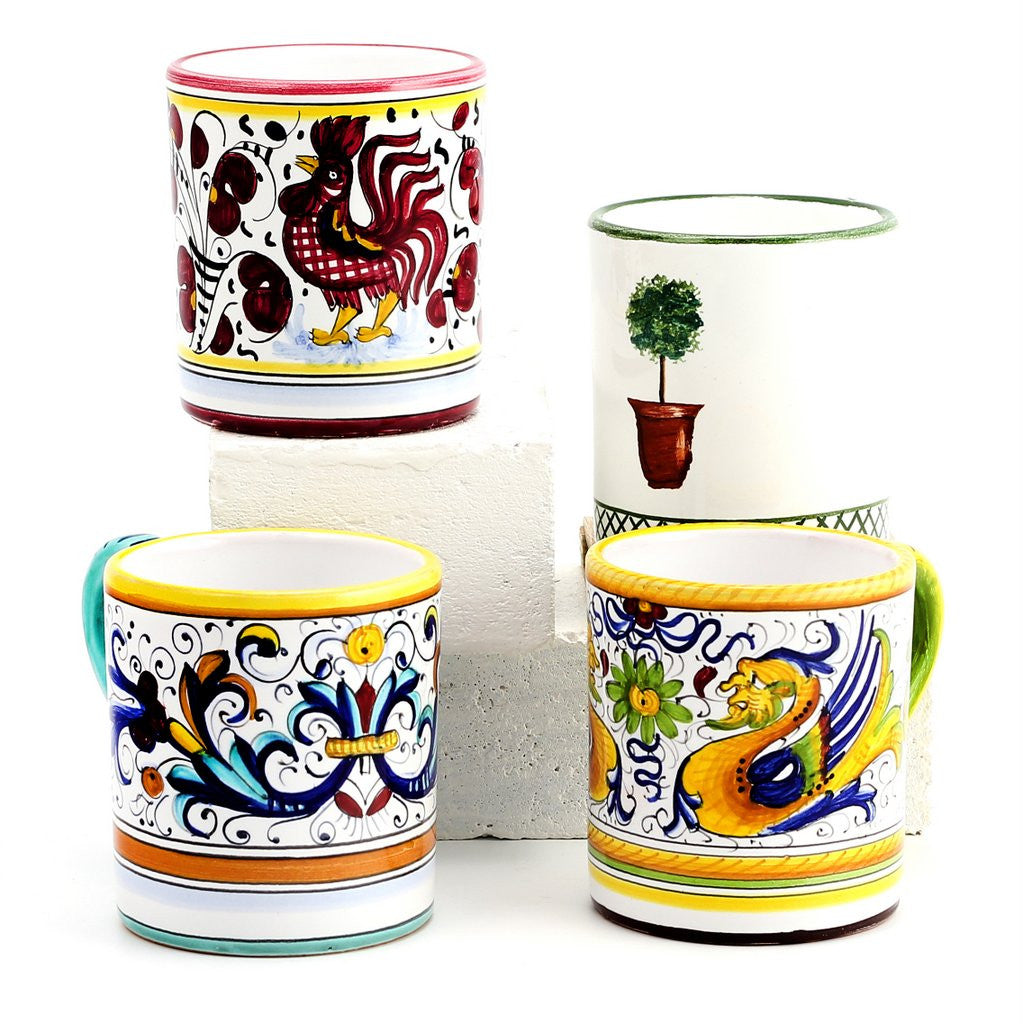 DERUTA MUGS: Set of FOUR Mugs as shown (RR.GI.RI.RA0009) - artisticaitalian.com