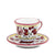 GIFT BOX: DeLuxe Glossy Red Gift Box with two Deruta Espresso Cup and Saucer and a Spoon Rest - artisticaitalian.com