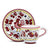 GIFT BOX: DeLuxe Glossy Red Gift Box with two Deruta Espresso Cup and Saucer and a Spoon Rest - artisticaitalian.com