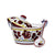 ORVIETO RED ROOSTER: Covered Parmesan Cheese Bowl with Spoon [STRIPED RIM] - artisticaitalian.com