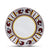 ORVIETO RED ROOSTER: Salad Plate (White Center) [STRIPED RIM] - artisticaitalian.com