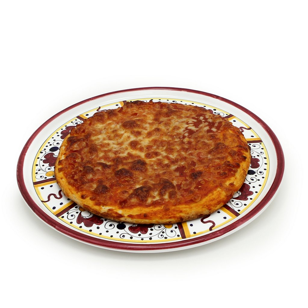 ORVIETO RED ROOSTER: Deruta Pizza Plate - Cake or Cheese Platter. - artisticaitalian.com