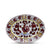 ORVIETO RED ROOSTER: Oval Plate [STRIPED RIM] - artisticaitalian.com