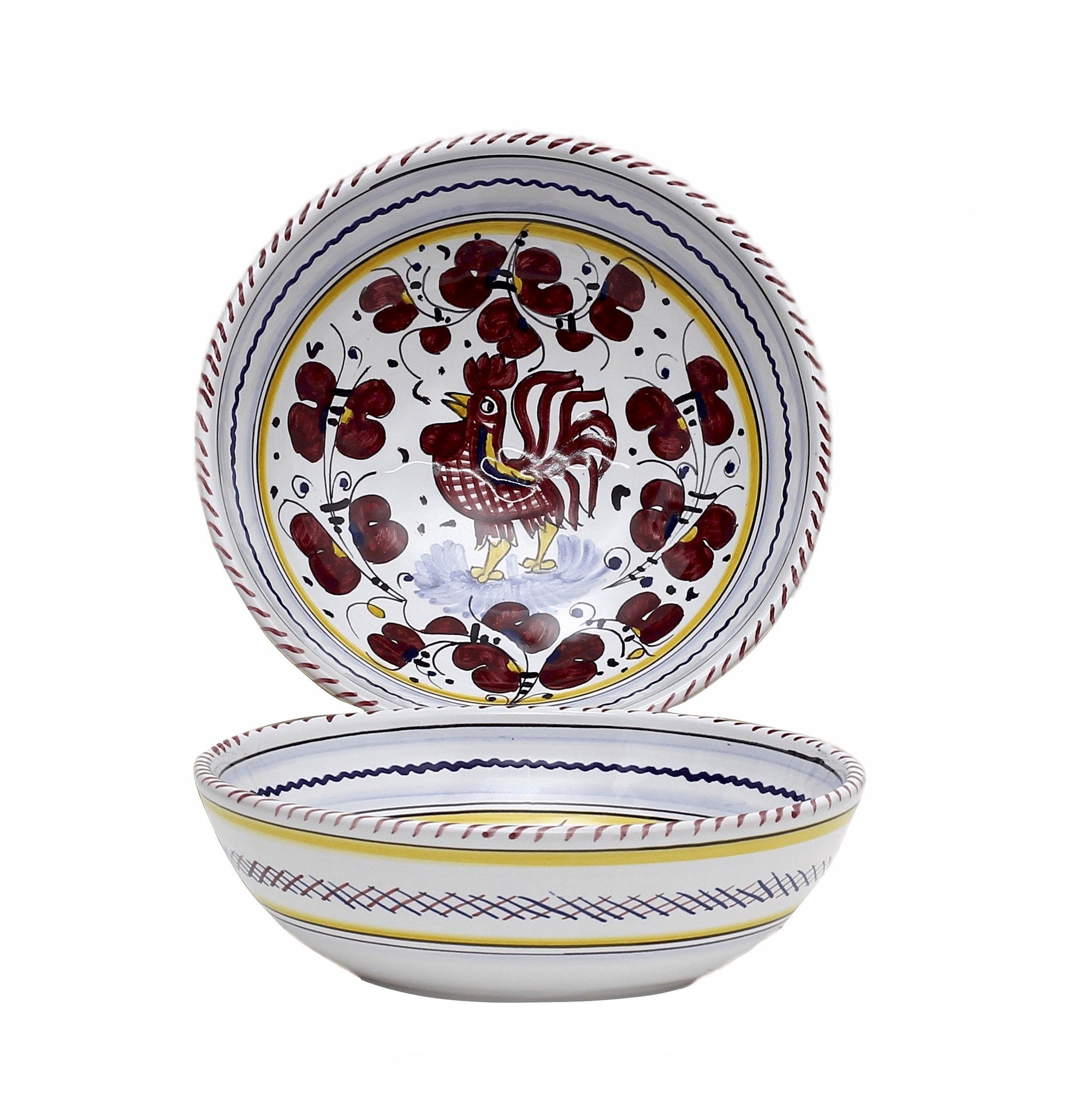 ORVIETO RED ROOSTER: 4 Pieces Place Dinnerware Setting - artisticaitalian.com