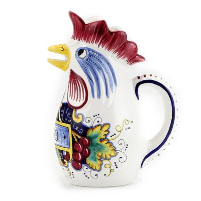 IN VINO VERITAS: Traditional Italian Rooster of Fortune Wine Pitcher (Large=1.5 Liter 50 Oz) - artisticaitalian.com