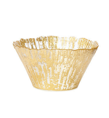 VIETRI: Rufolo Glass Gold Small Deep Bowl - artisticaitalian.com