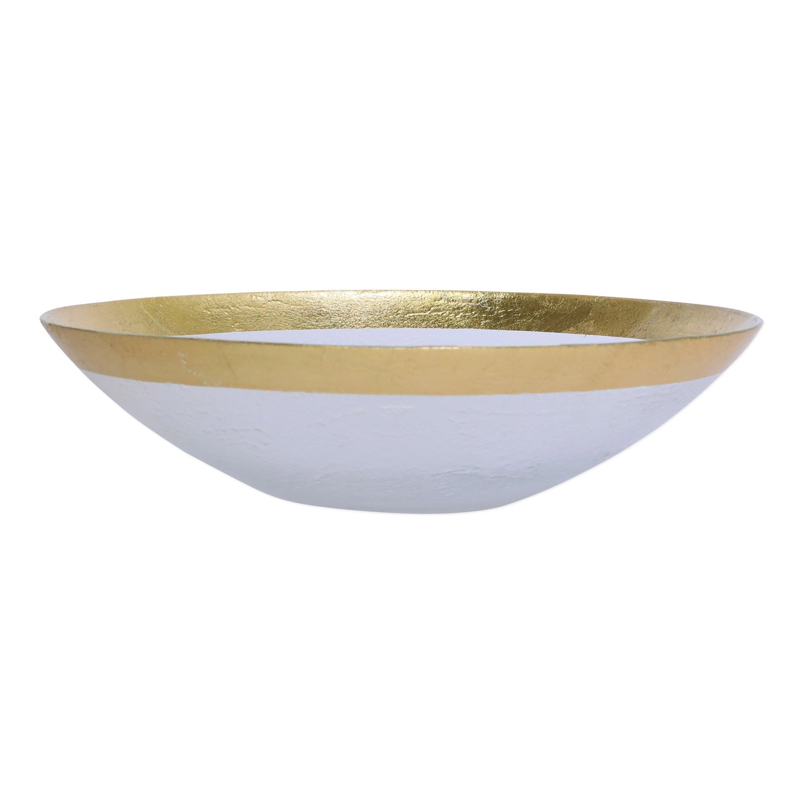 VIETRI: Rufolo Glass Gold Organic Large Bowl - artisticaitalian.com