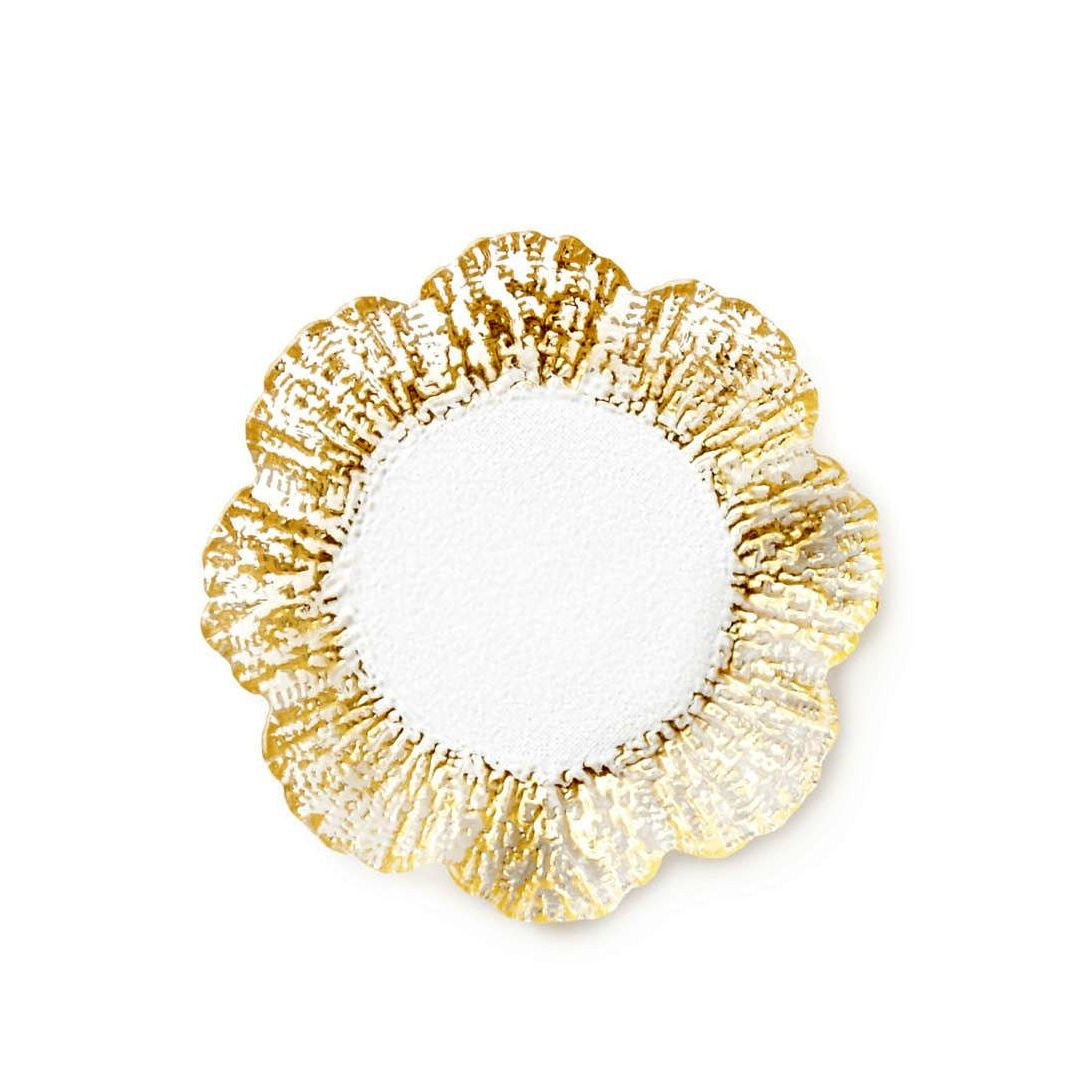 VIETRI: Rufolo Glass Gold Canape Plate - artisticaitalian.com