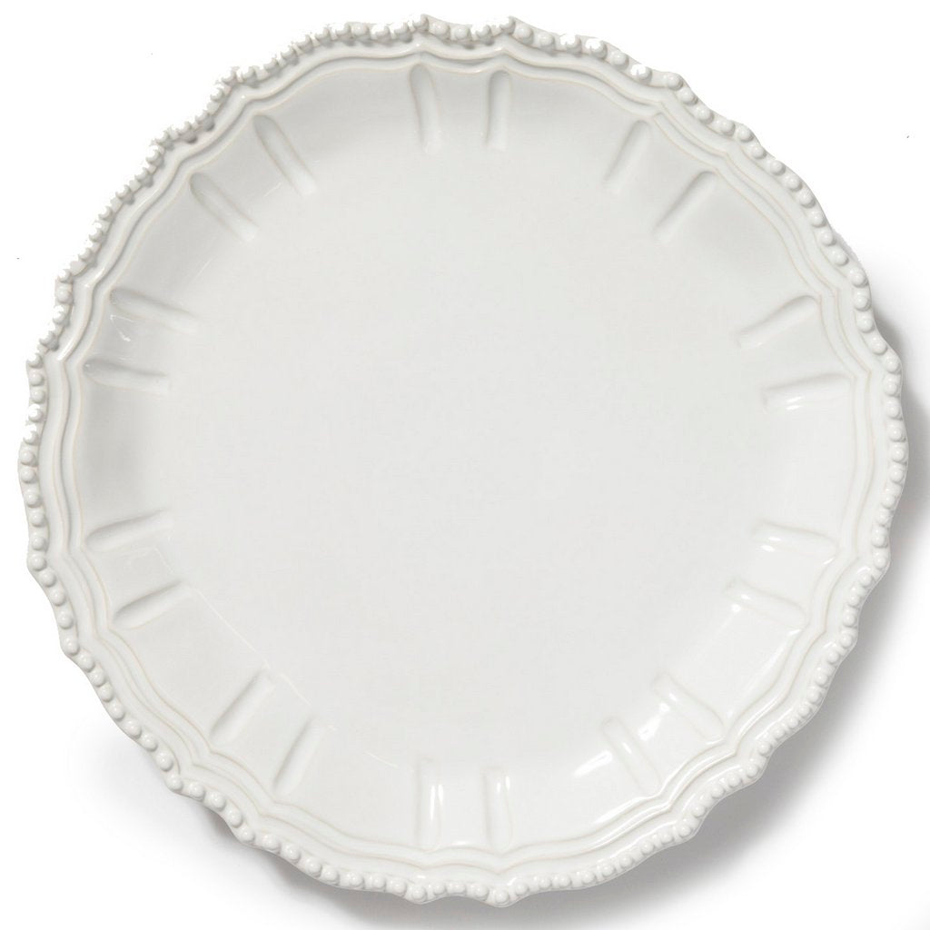 VIETRI: Incanto Stone White Baroque Round Platter Tray - artisticaitalian.com