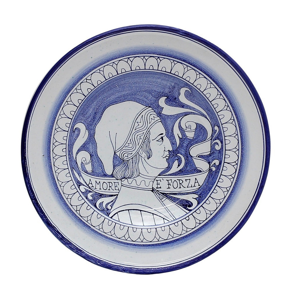 MONOTTI DERUTA: Amore Wall Plates with Noblewomen by the renowned Deruta artistic Claudio Monotti - (SET OF THREE) - artisticaitalian.com