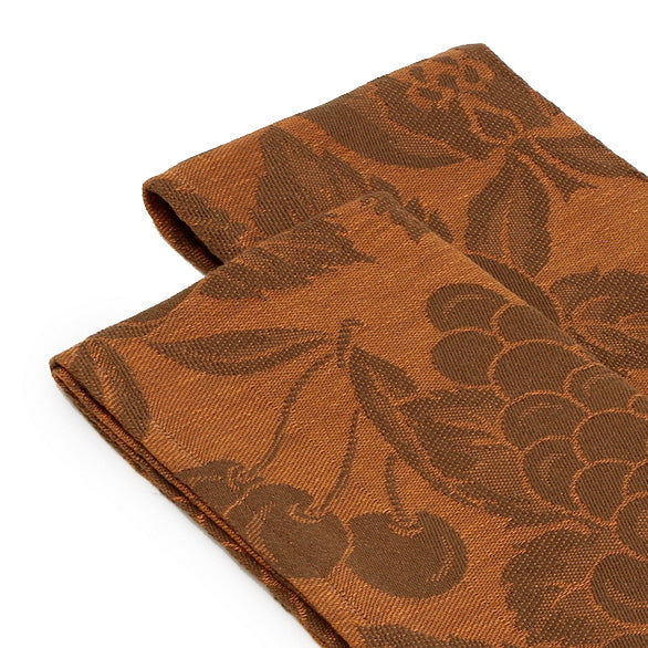 TESSITURE PARDI: Hand Towel SET OF 2 PCS Jacquard (100% Linen) RUST - artisticaitalian.com