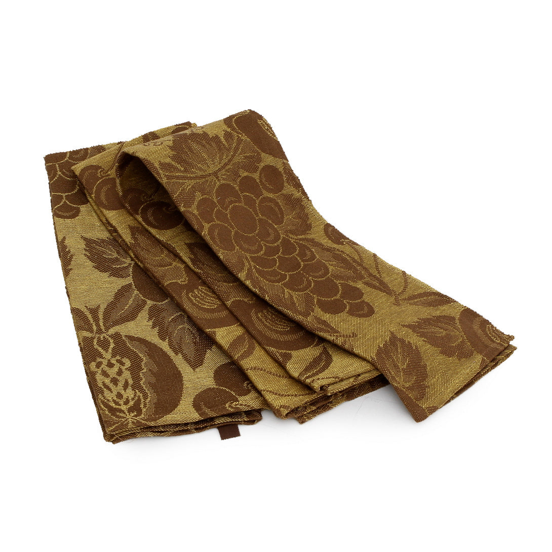 BUSATTI: Hand Towel SET OF 2 PCS Jacquard (100% Linen) CAMEL BROWN - artisticaitalian.com