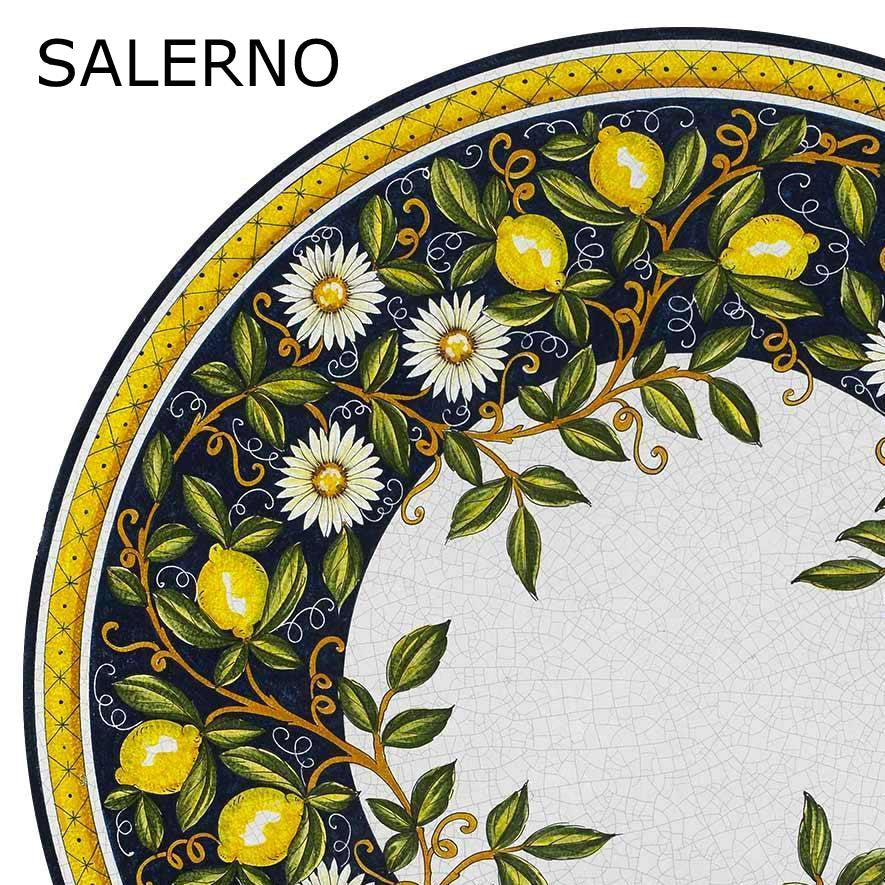 LAZY SUSAN: Ceramic-Stone Rotating Lazy Susan 46" Diam. in Deruta, Italy. - artisticaitalian.com