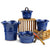 SCAVO Giardini Garden: Medium Planter Vase with fluted rim  AVIATOR Dark Blue - artisticaitalian.com