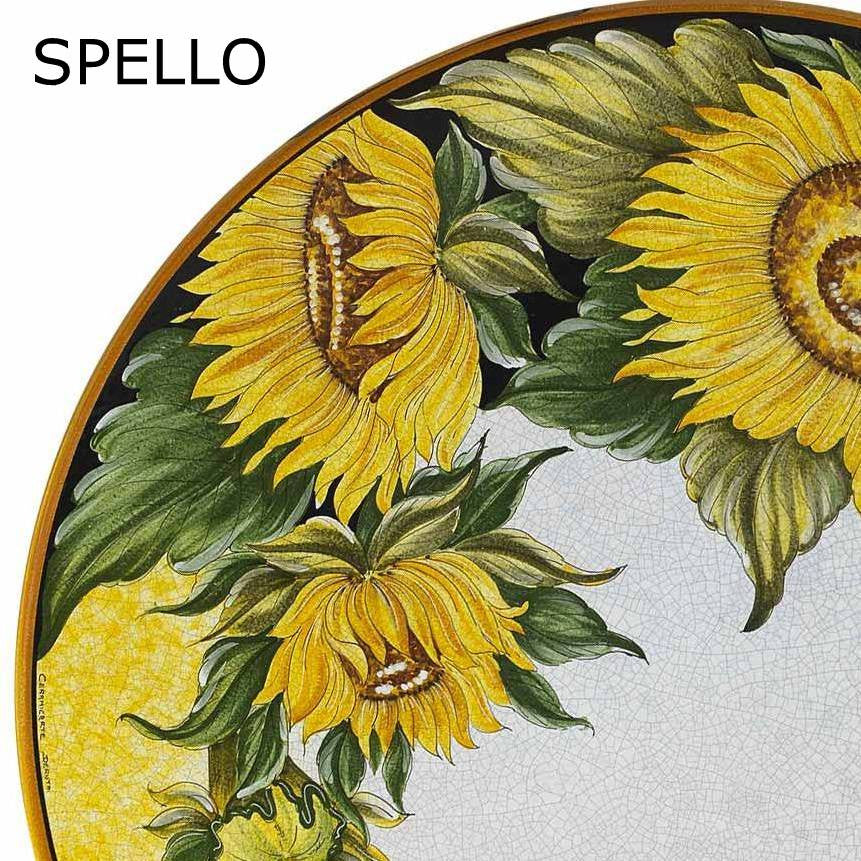 LAZY SUSAN: Ceramic-Stone Rotating Lazy Susan 20" Diam. in Deruta, Italy. - artisticaitalian.com