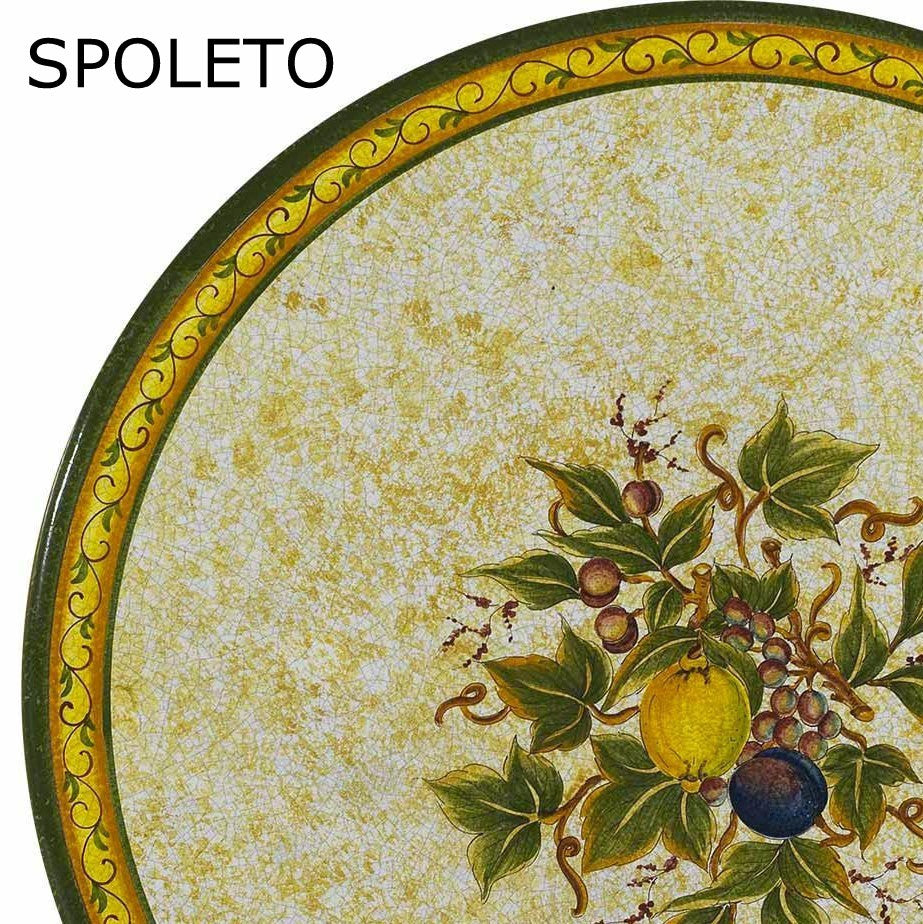 LAZY SUSAN: Ceramic-Stone Rotating Lazy Susan 46" Diam. in Deruta, Italy. - artisticaitalian.com