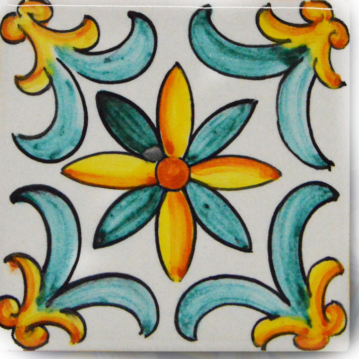 FRANCESCA NICCACCI: Deruta Vario Hand Painted Wall Tile - artisticaitalian.com