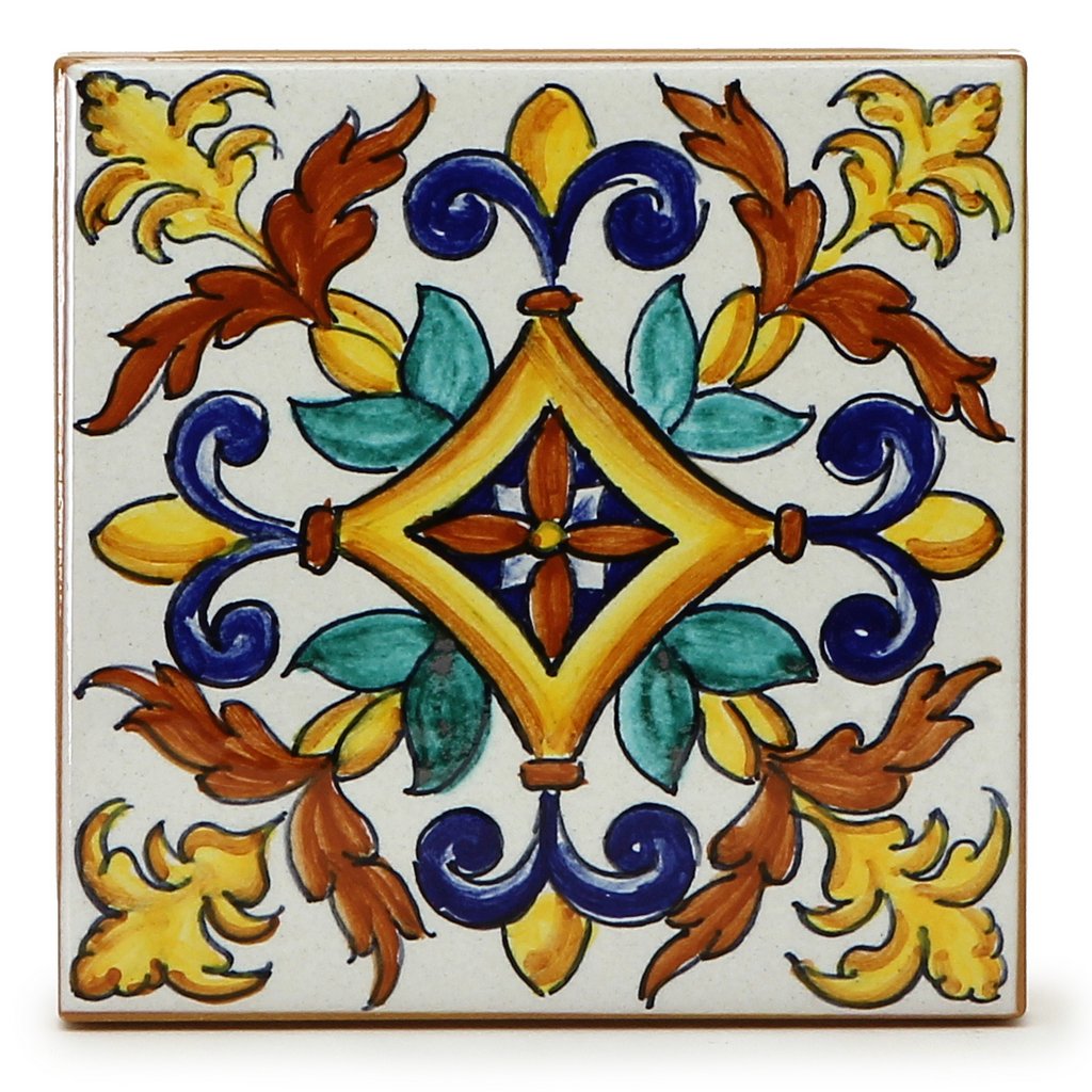 FRANCESCA NICCACCI: Deruta Vario Hand Painted Wall Tile - artisticaitalian.com