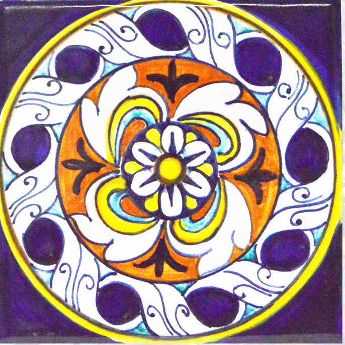 FRANCESCA NICCACCI: Deruta Vario Hand Painted Wall Tile - artisticaitalian.com