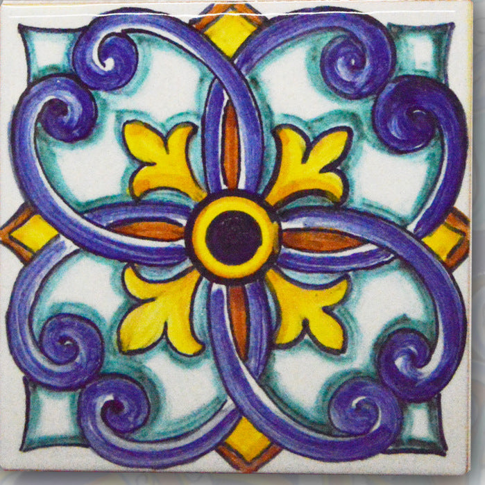 FRANCESCA NICCACCI: Deruta Vario Hand Painted Wall Tile - artisticaitalian.com