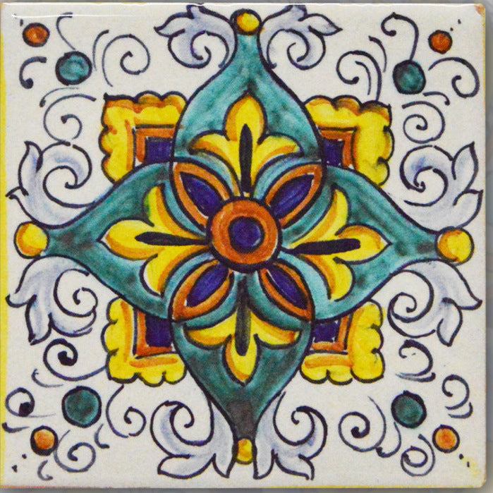 FRANCESCA NICCACCI: Deruta Vario Hand Painted Wall Tile - artisticaitalian.com