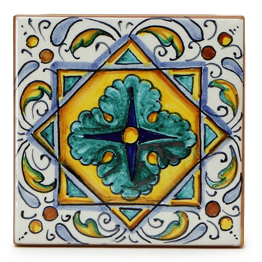 FRANCESCA NICCACCI: Deruta Vario Hand Painted Wall Tile - artisticaitalian.com