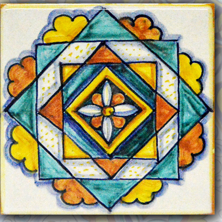 FRANCESCA NICCACCI: Deruta Vario Hand Painted Wall Tile - artisticaitalian.com