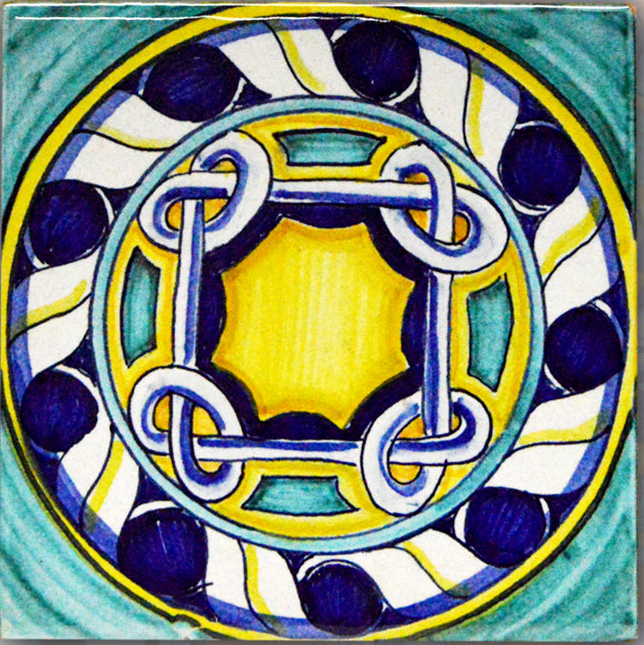 FRANCESCA NICCACCI: Deruta Vario Hand Painted Wall Tile - artisticaitalian.com