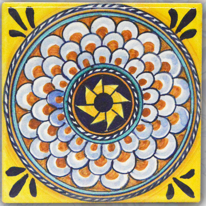 FRANCESCA NICCACCI: Deruta Vario Hand Painted Wall Tile - artisticaitalian.com