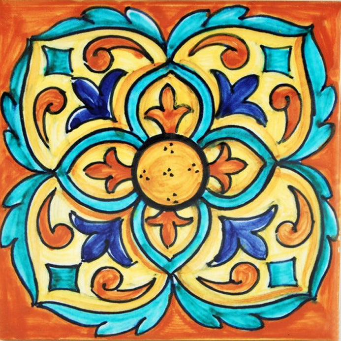 FRANCESCA NICCACCI: Deruta Vario Hand Painted Wall Tile - artisticaitalian.com