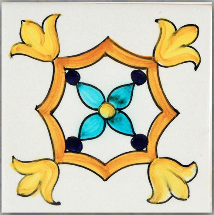 FRANCESCA NICCACCI: Deruta Vario Hand Painted Wall Tile - artisticaitalian.com