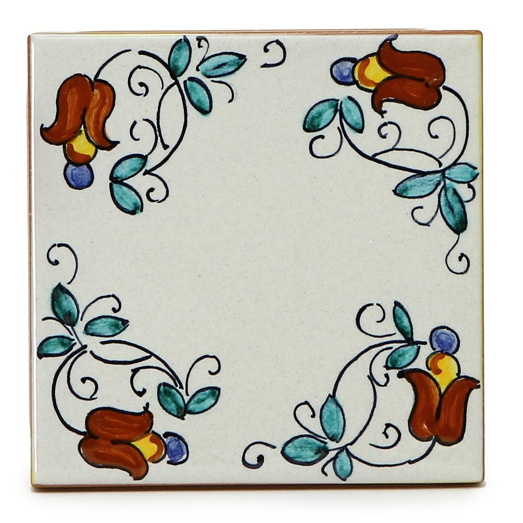 FRANCESCA NICCACCI: Deruta Vario Hand Painted Wall Tile - artisticaitalian.com