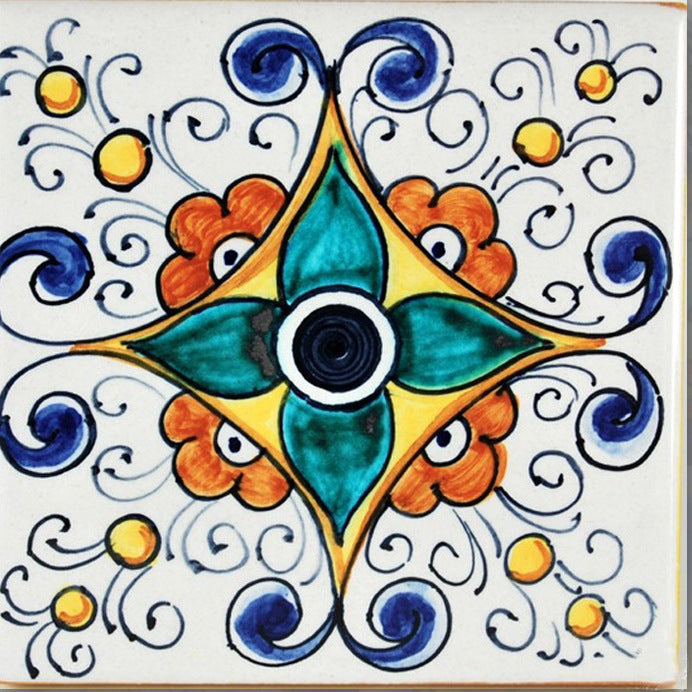 FRANCESCA NICCACCI: Deruta Vario Hand Painted Wall Tile - artisticaitalian.com