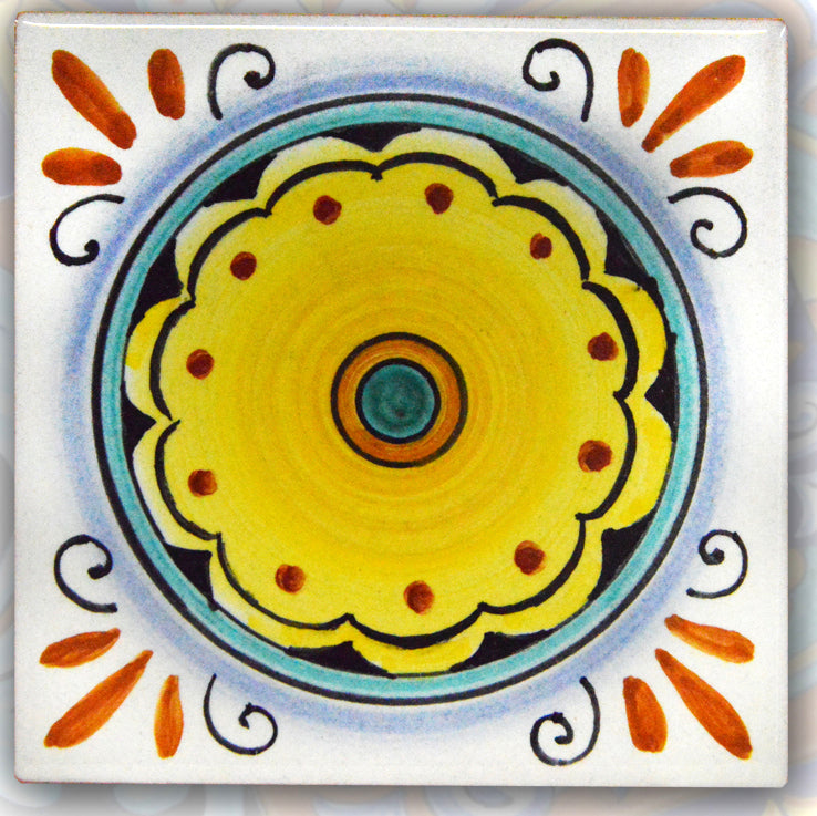 FRANCESCA NICCACCI: Deruta Vario Hand Painted Wall Tile - artisticaitalian.com