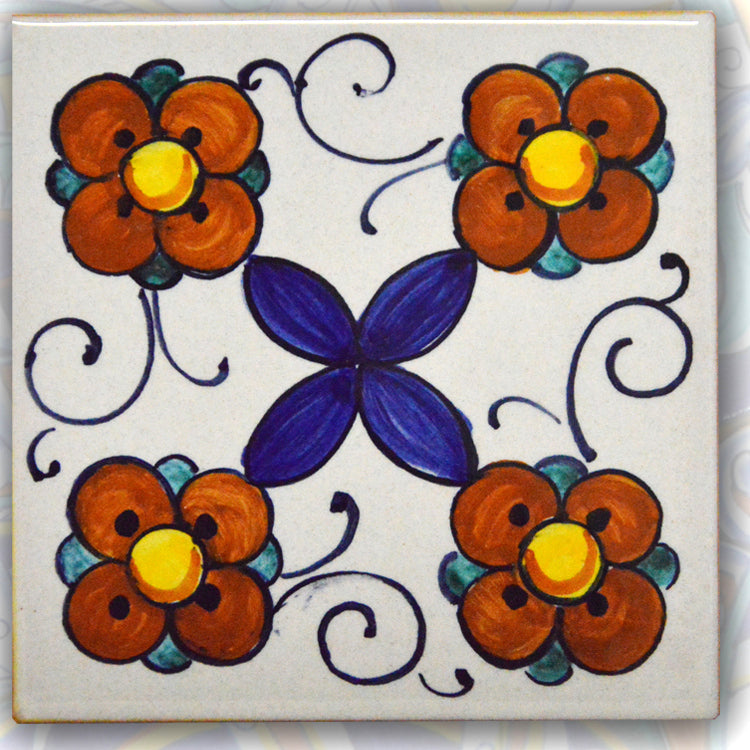 FRANCESCA NICCACCI: Deruta Vario Hand Painted Wall Tile - artisticaitalian.com