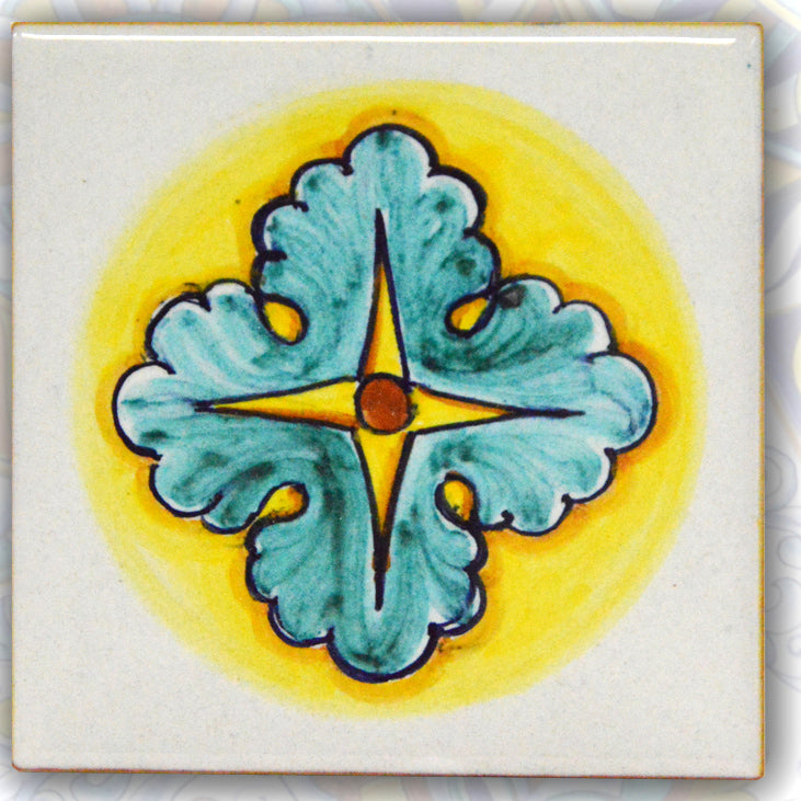 FRANCESCA NICCACCI: Deruta Vario Hand Painted Wall Tile - artisticaitalian.com