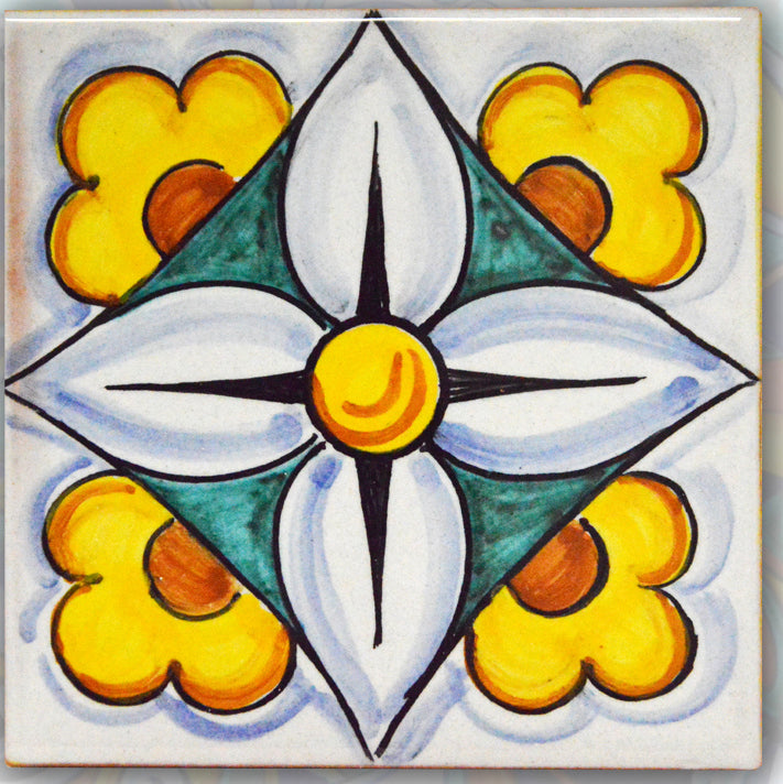 FRANCESCA NICCACCI: Deruta Vario Hand Painted Wall Tile - artisticaitalian.com