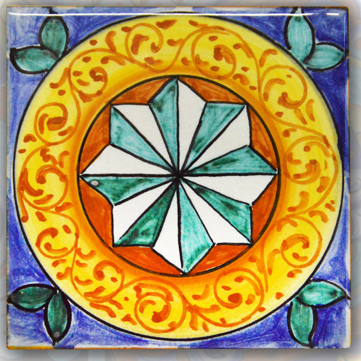 FRANCESCA NICCACCI: Deruta Vario Hand Painted Wall Tile - artisticaitalian.com