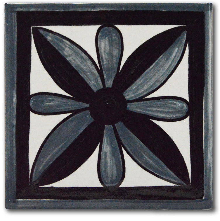 FRANCESCA NICCACCI: Deruta Vario Hand Painted Wall Tile Gray Shades - artisticaitalian.com