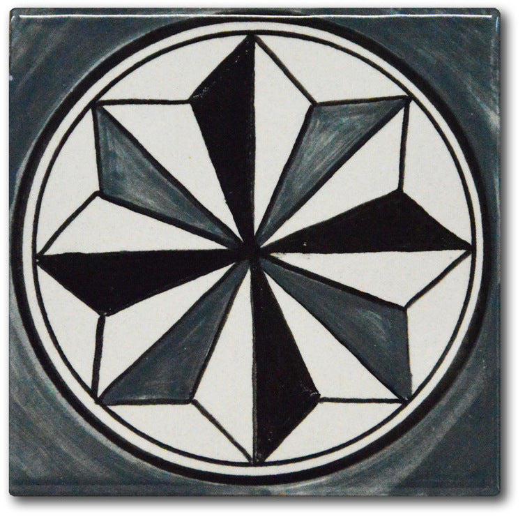 FRANCESCA NICCACCI: Deruta Vario Hand Painted Wall Tile Gray Shades - artisticaitalian.com