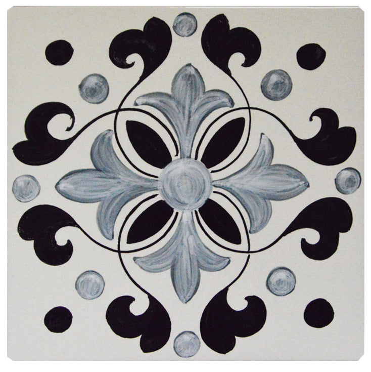 FRANCESCA NICCACCI: Deruta Vario Hand Painted Wall Tile Gray Shades - artisticaitalian.com