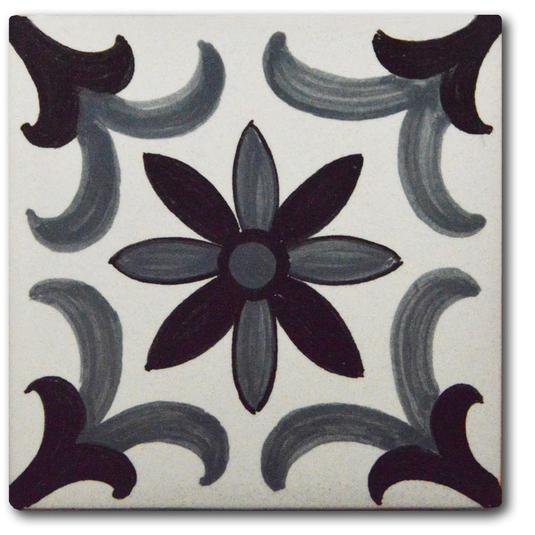 FRANCESCA NICCACCI: Deruta Vario Hand Painted Wall Tile Gray Shades - artisticaitalian.com