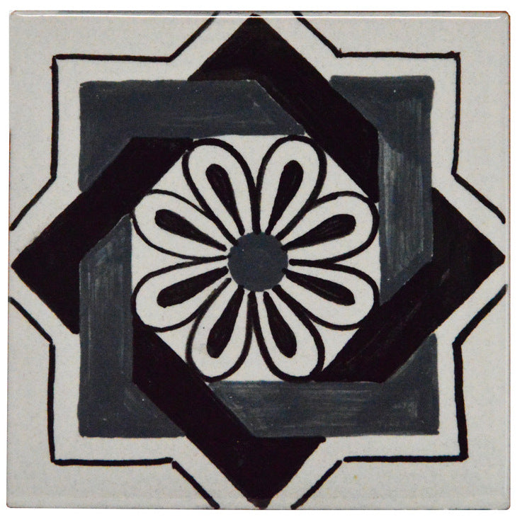 FRANCESCA NICCACCI: Deruta Vario Hand Painted Wall Tile Gray Shades - artisticaitalian.com