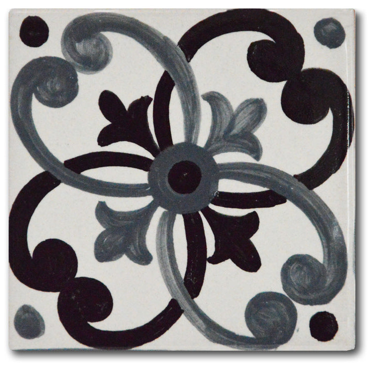 FRANCESCA NICCACCI: Deruta Vario Hand Painted Wall Tile Gray Shades - artisticaitalian.com