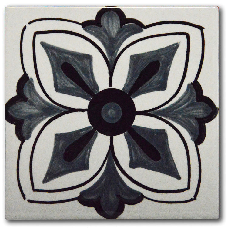 FRANCESCA NICCACCI: Deruta Vario Hand Painted Wall Tile Gray Shades - artisticaitalian.com